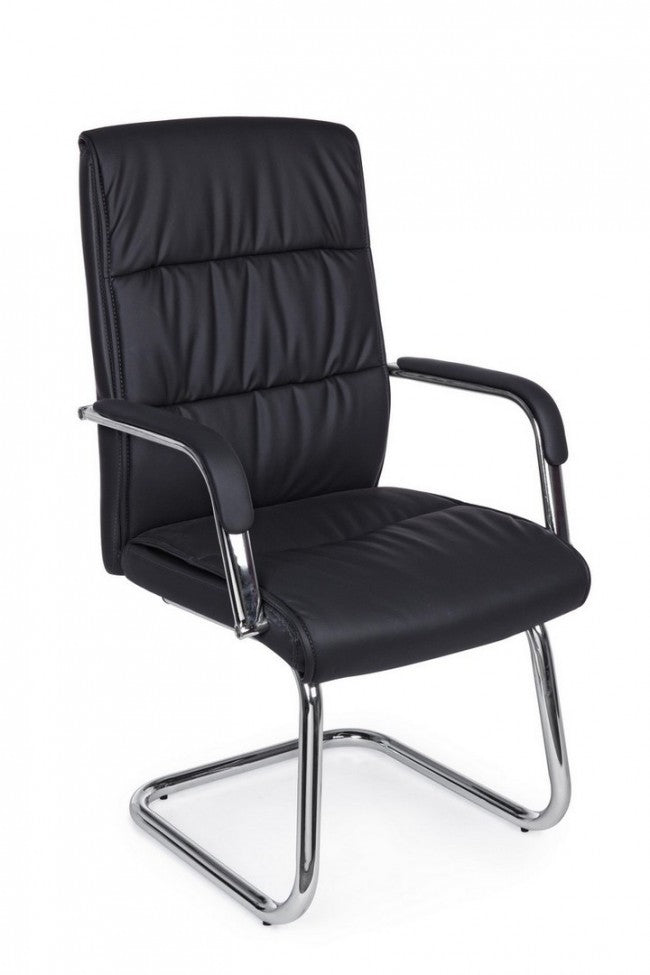 Fauteuil de bureau Sydney avec accoudoirs en éco-cuir noir