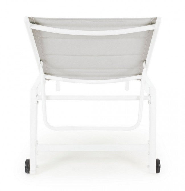 Lit haut en aluminium blanc Hilde à roulettes