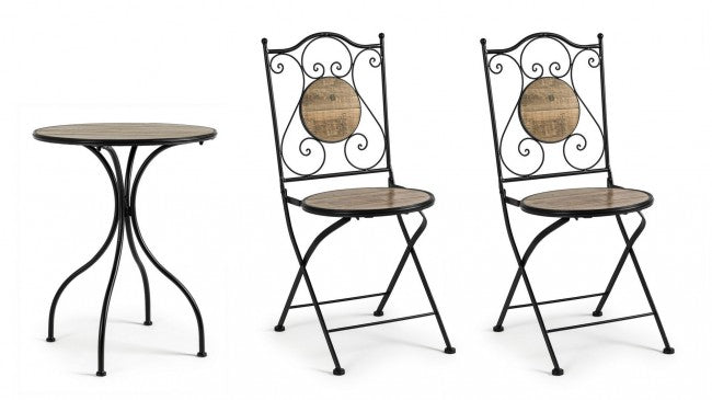 Ensemble de 3 tables pliantes et 2 chaises Kansas