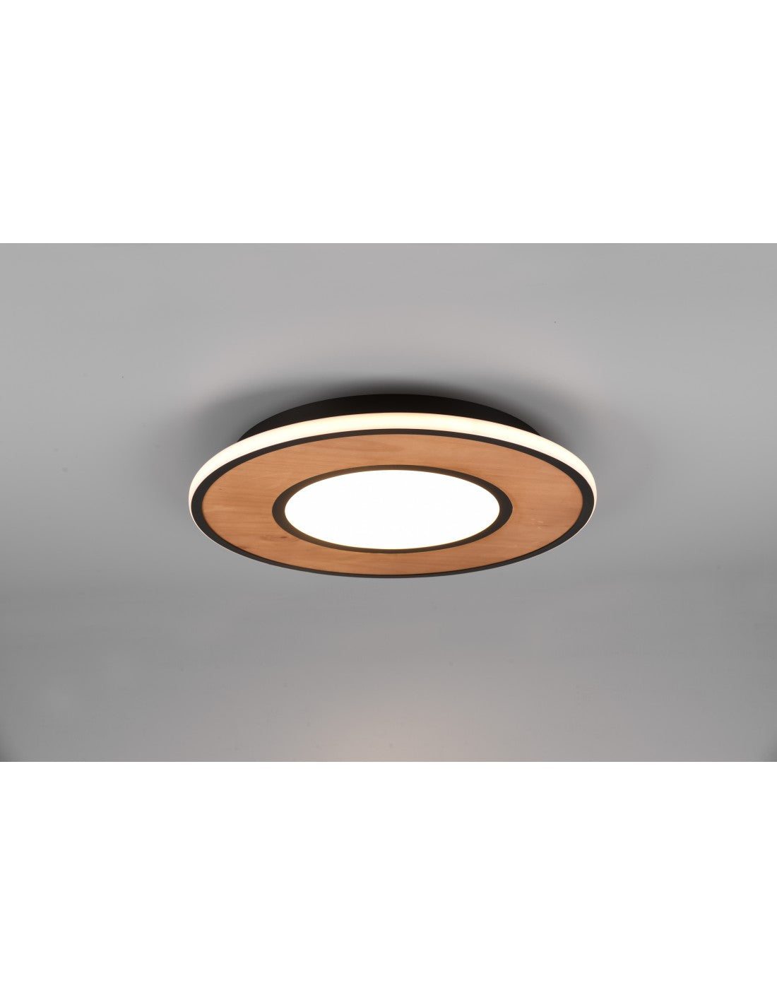 Plafonnier Vintage En Bois Led Variateur Deacon Ø50 cm Trio Lighting