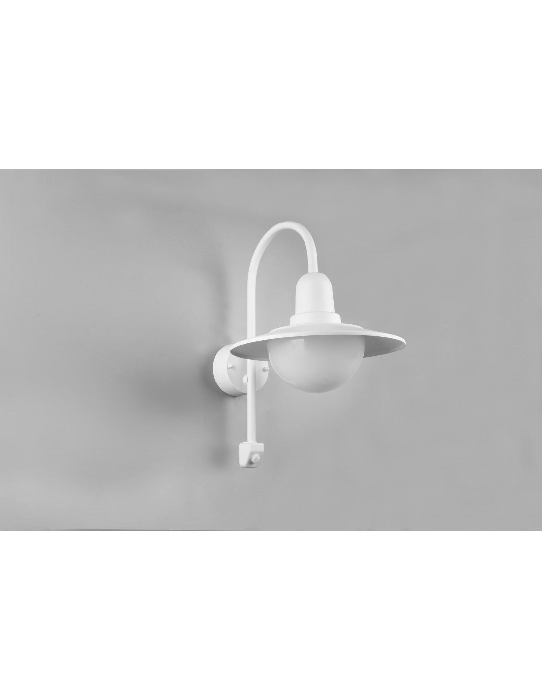 Applique Murale Vintage à Bras Courbé Blanc avec Détecteur de Mouvement IP44 Norman Trio Lighting