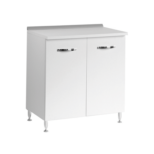 Base de cuisine en frêne blanc avec 2 portes 80x50xH 85 cm