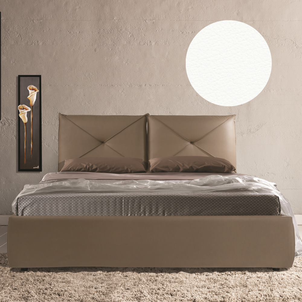 Letto matrimoniale contenitore Armonia bianco
