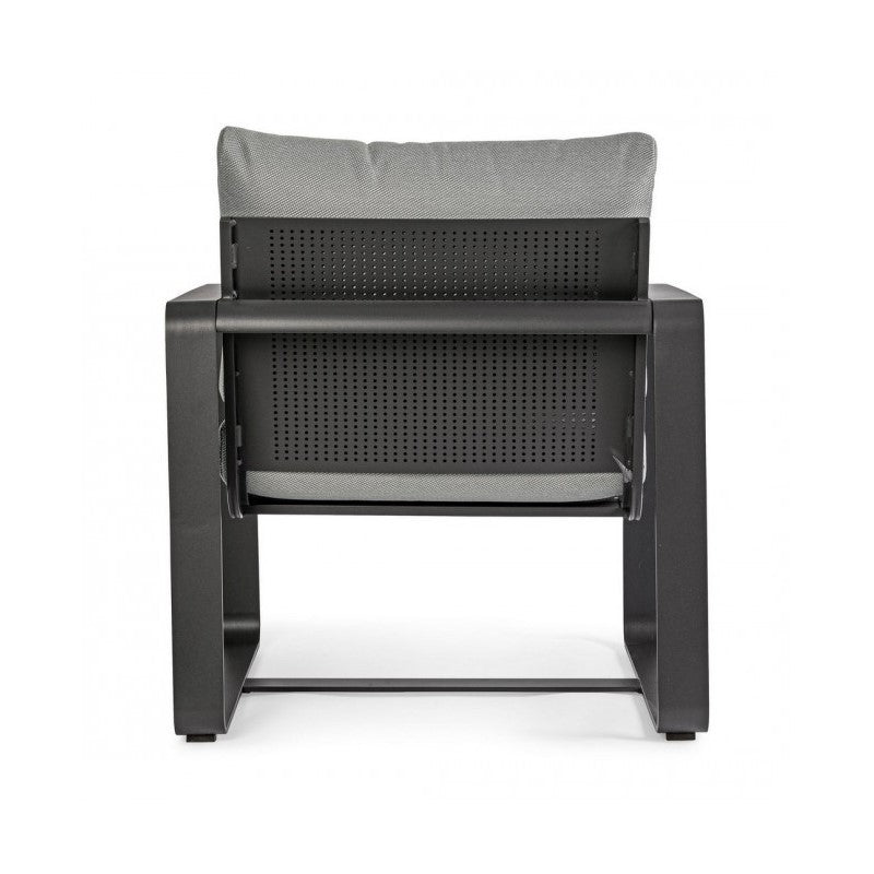 Fauteuil de jardin en aluminium anthracite MERRIGAN YK13 74x78x h84 cm