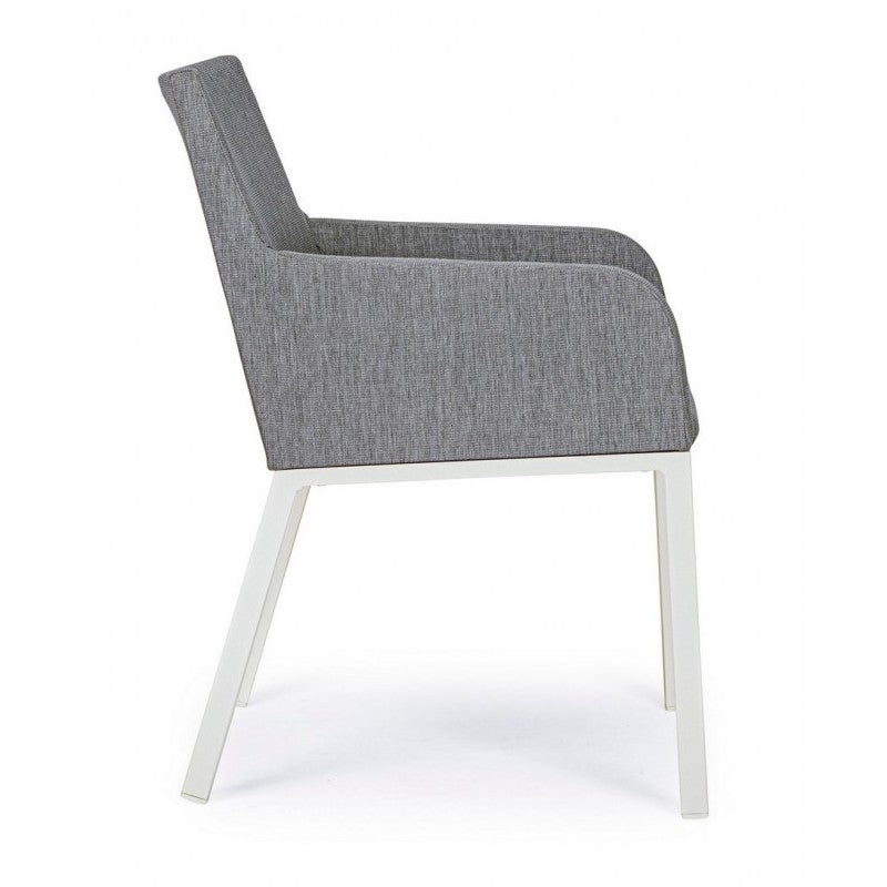 Chaise en aluminium peint par poudrage gris 55x62x82h cm