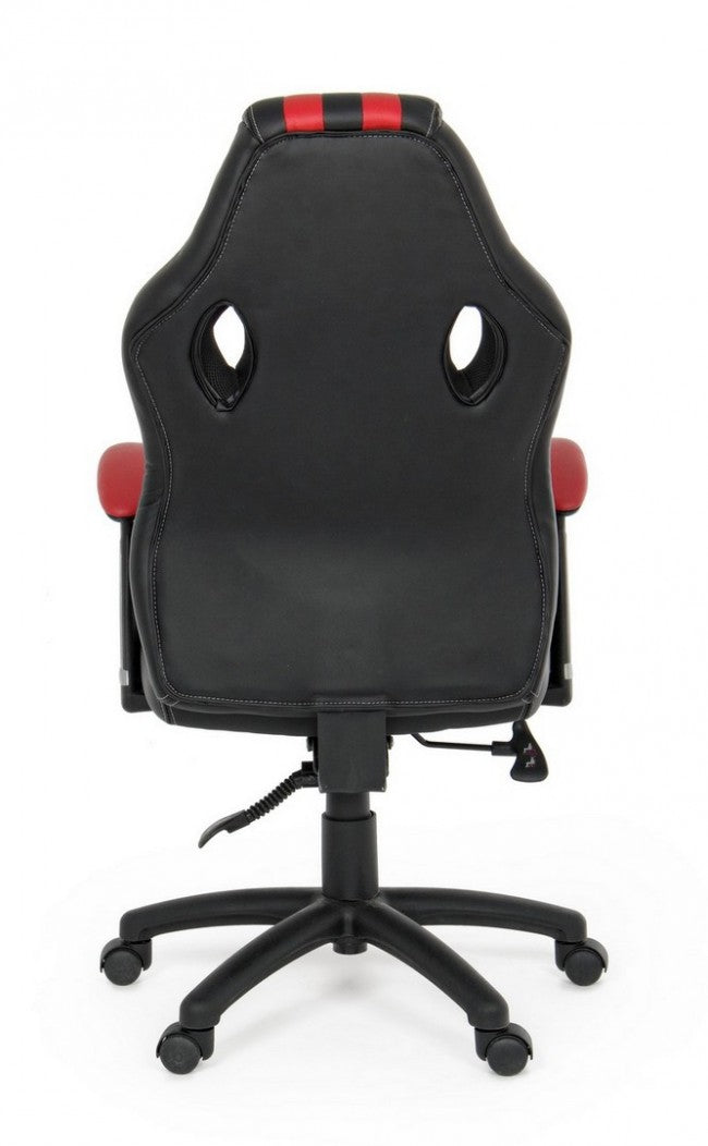 Fauteuil de bureau Spider avec accoudoirs en simili cuir rouge