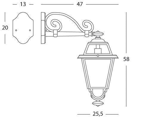 Applique Bottom E27 ligne élégance graphite