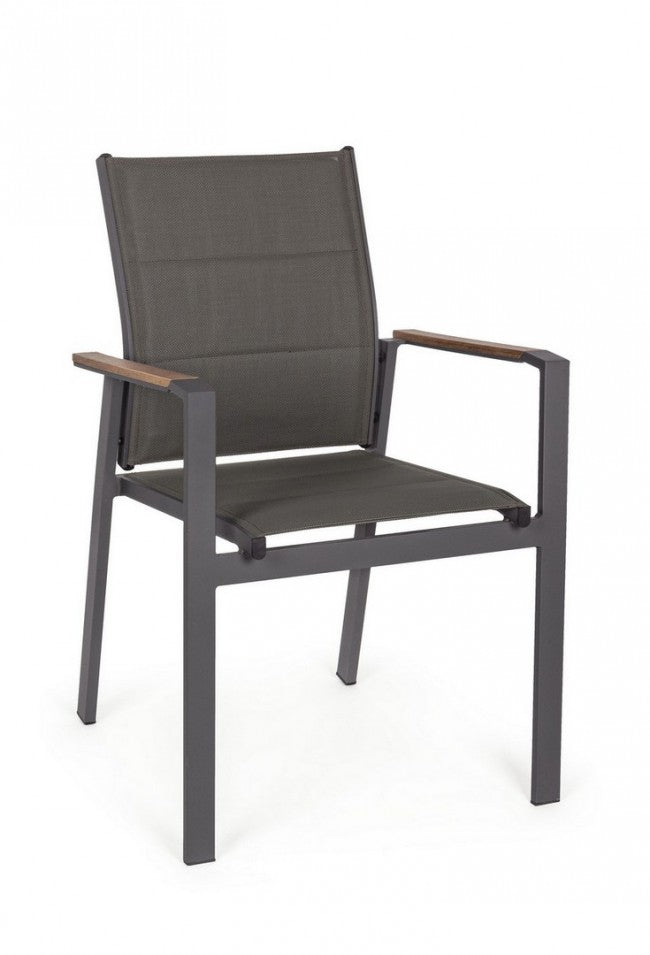 Chaise d'extérieur Kubik en aluminium anthracite