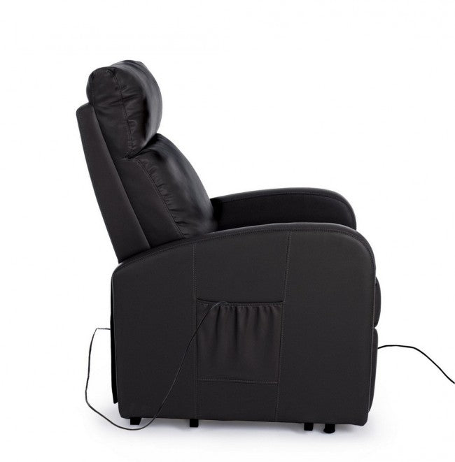 Fauteuil releveur en éco-cuir noir