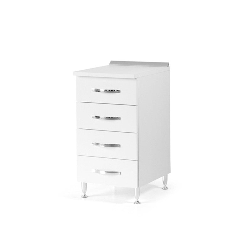 Commode de cuisine en bois mélaminé Frêne Blanc, H 85x50x40 cm