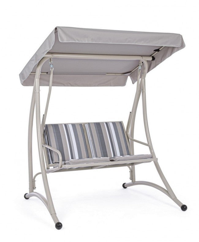 Balançoire deux places en acier Ivoire GRELY 145x120x h185 cm