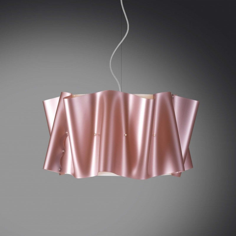 Lustre suspension FOLIO abat-jour en Polilux Rose diamètre 60x h32 cm