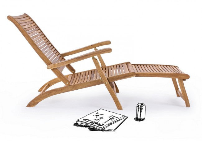 Fauteuil inclinable avec accoudoirs en bois de style classique