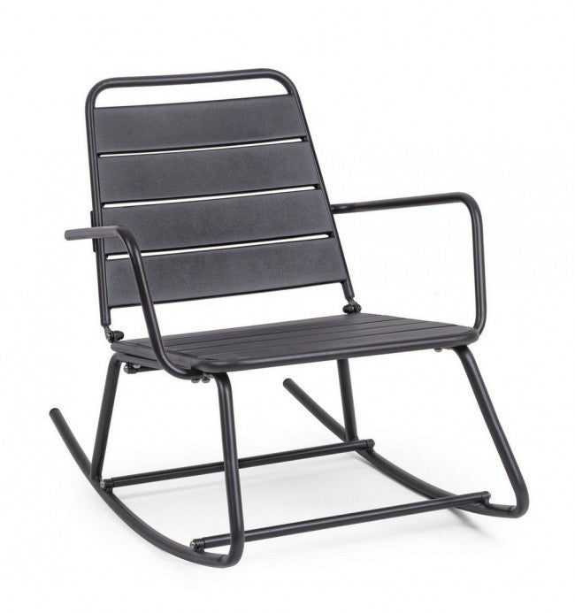 Fauteuil à bascule anthracite Bizzotto Lillian