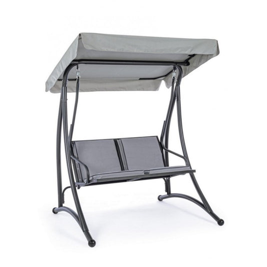 Balançoire deux places en acier Anthracite GRELY 145x120x h185 cm