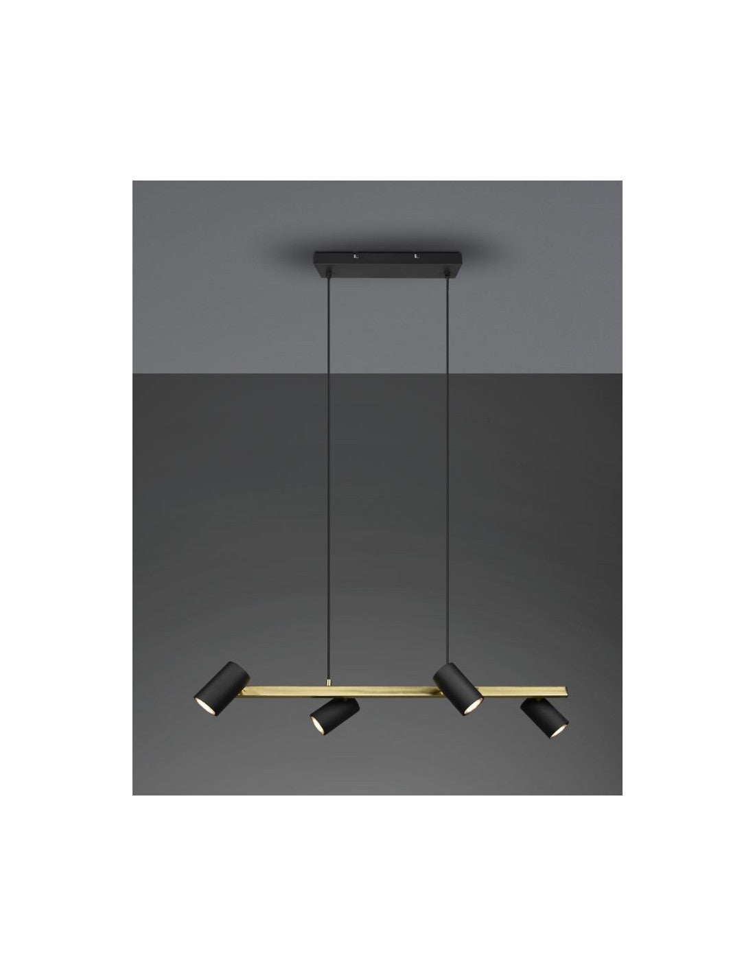 Suspension Noire 4 Spots GU10 Orientables Marley Trio Lighting