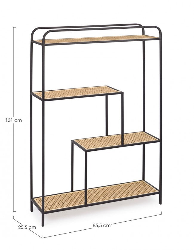 Bibliothèque de forme en acier à quatre étagères Anthracite ELYOT 85,5x25,5x h131 cm