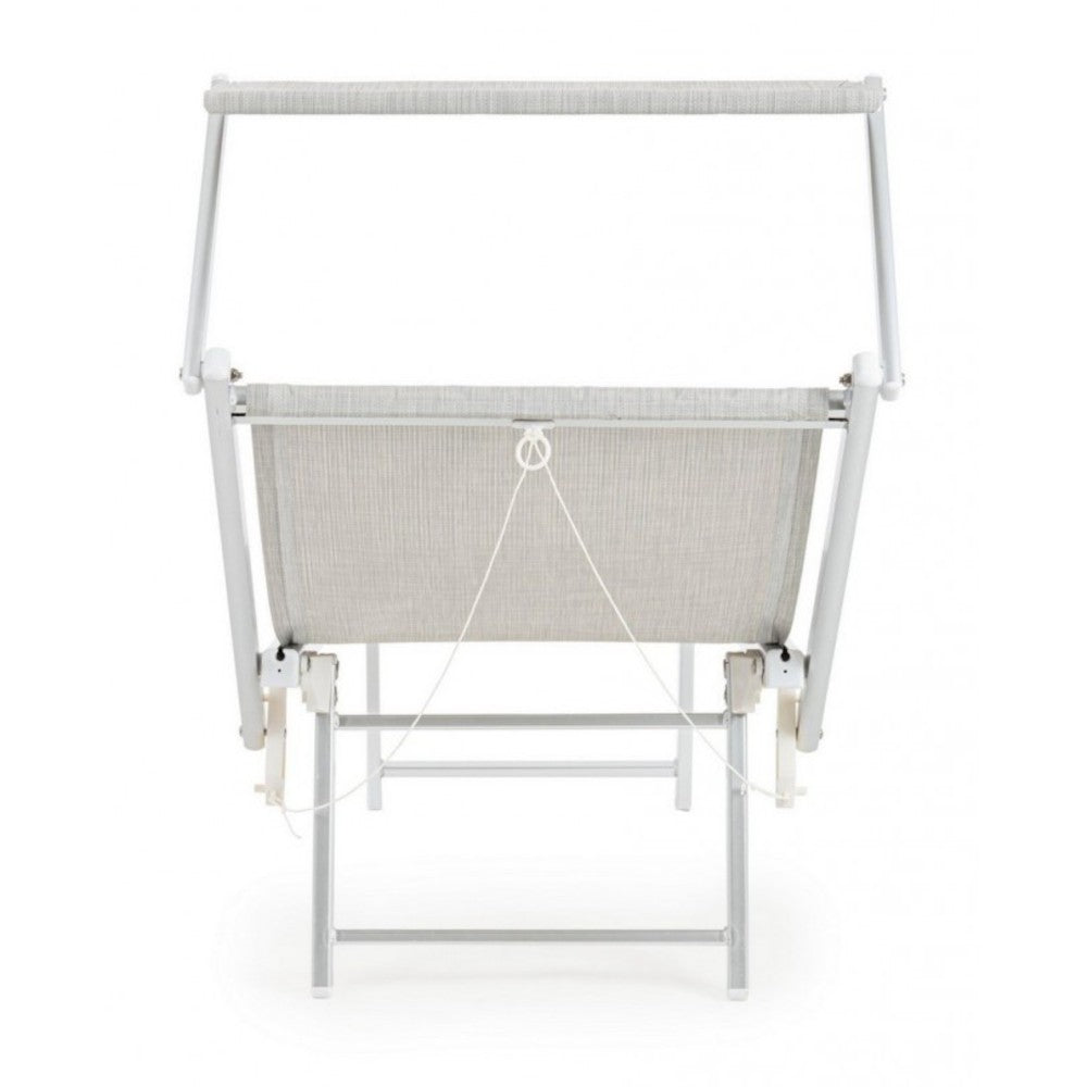 Transat pliant OCEAN en aluminium gris