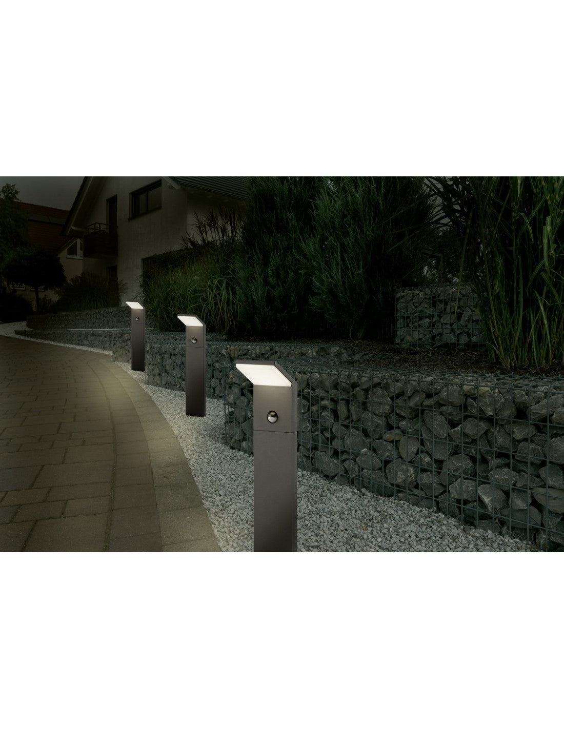 Borne d'extérieur LED Pearl IP54 Anthracite H50 cm Détecteur de mouvement Trio Lighting