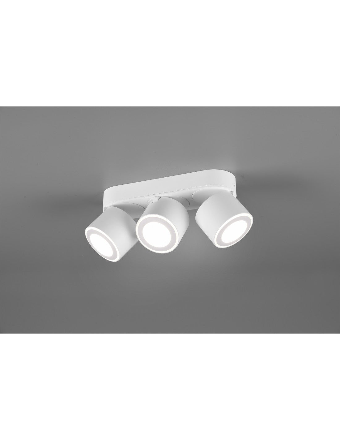 Plafonnier 3 Spots Double Emission LED L27 cm Taurus Blanc Trio Lighting