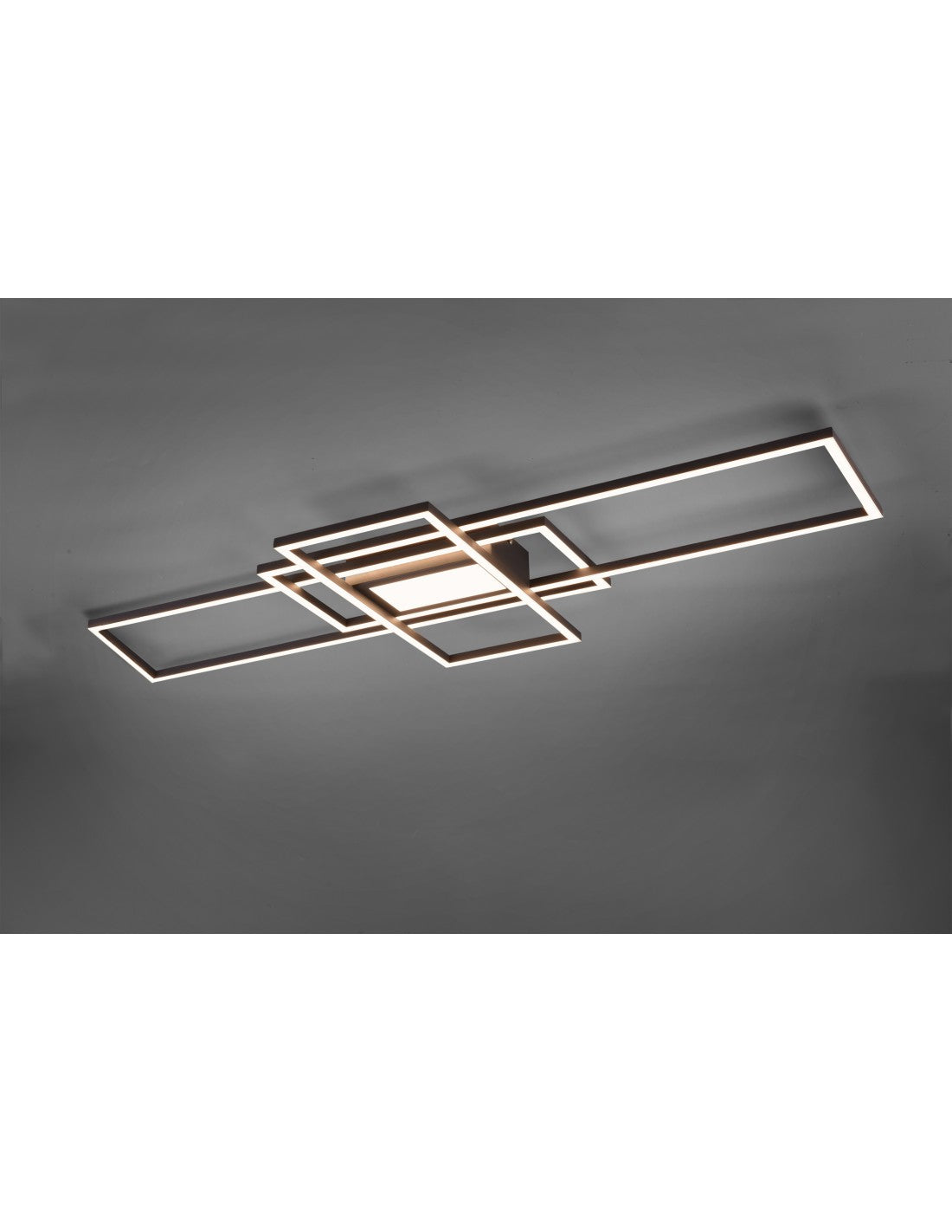Plafonnier Irvine 3 rectangles LED 60w Anthracite L105 cm Dimmable Trio Lighting
