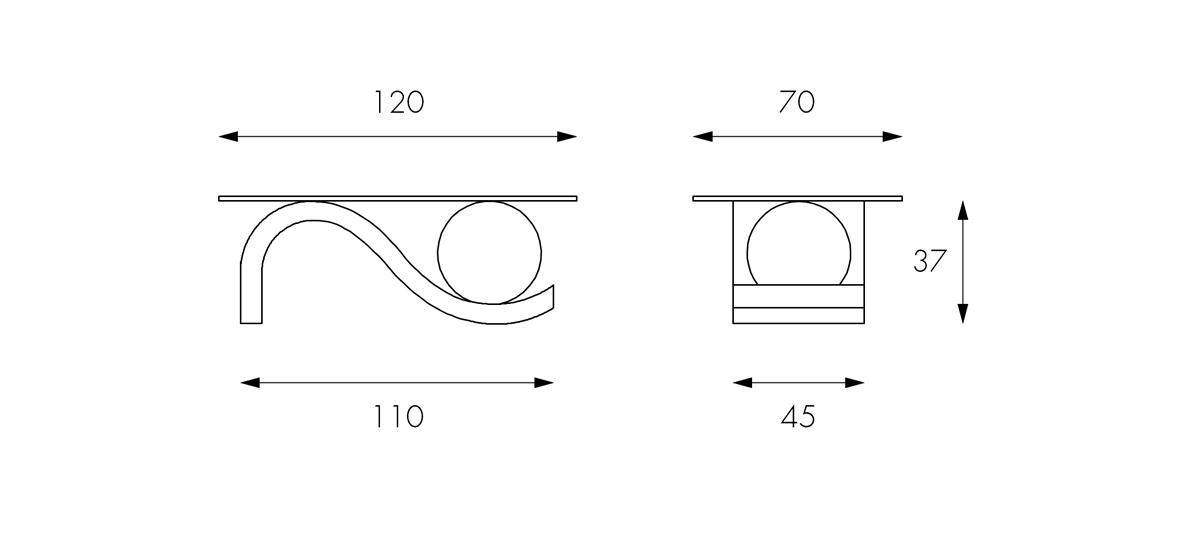 Table basse beige transparent 70 cm x 120 cm H. 37 cm