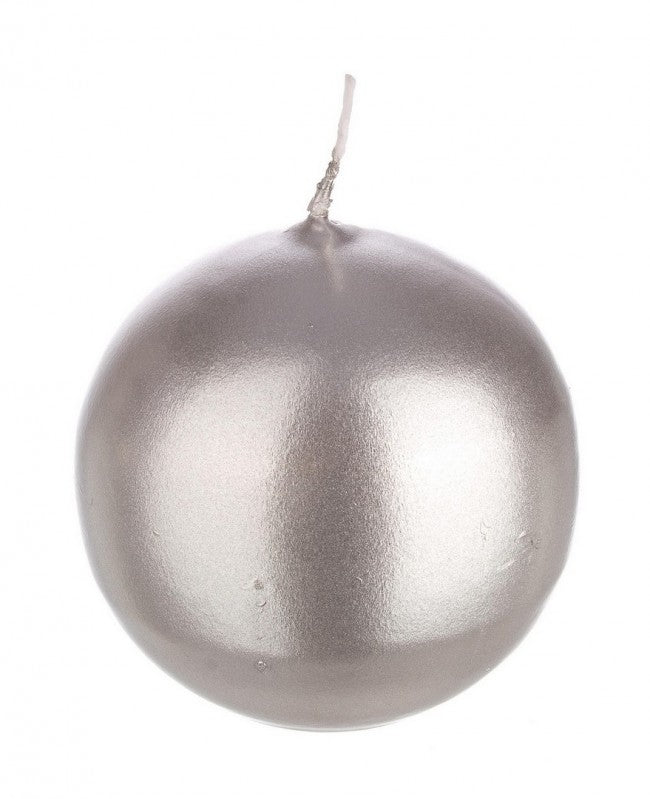 12x Bougie Basic Sphère Argentée D7