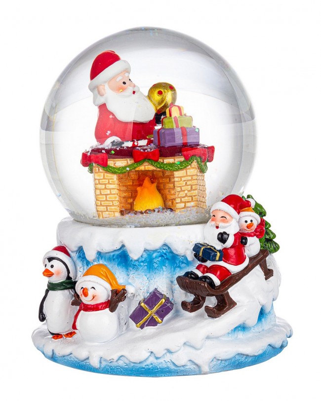 4x Boule à eau Woodley Père Noël C