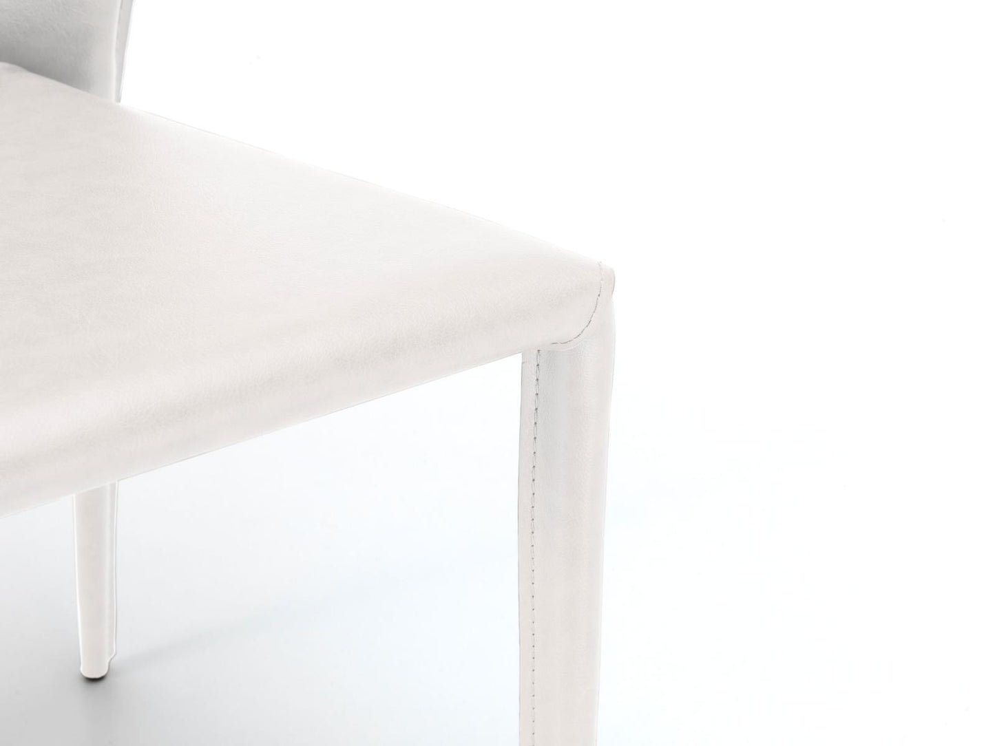 4x Chaise en simili cuir et assise blanche 49x56x82h cm