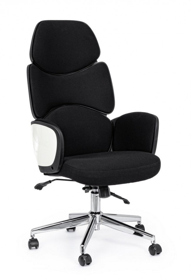 Fauteuil de bureau rembourré noir-blanc Armstrong