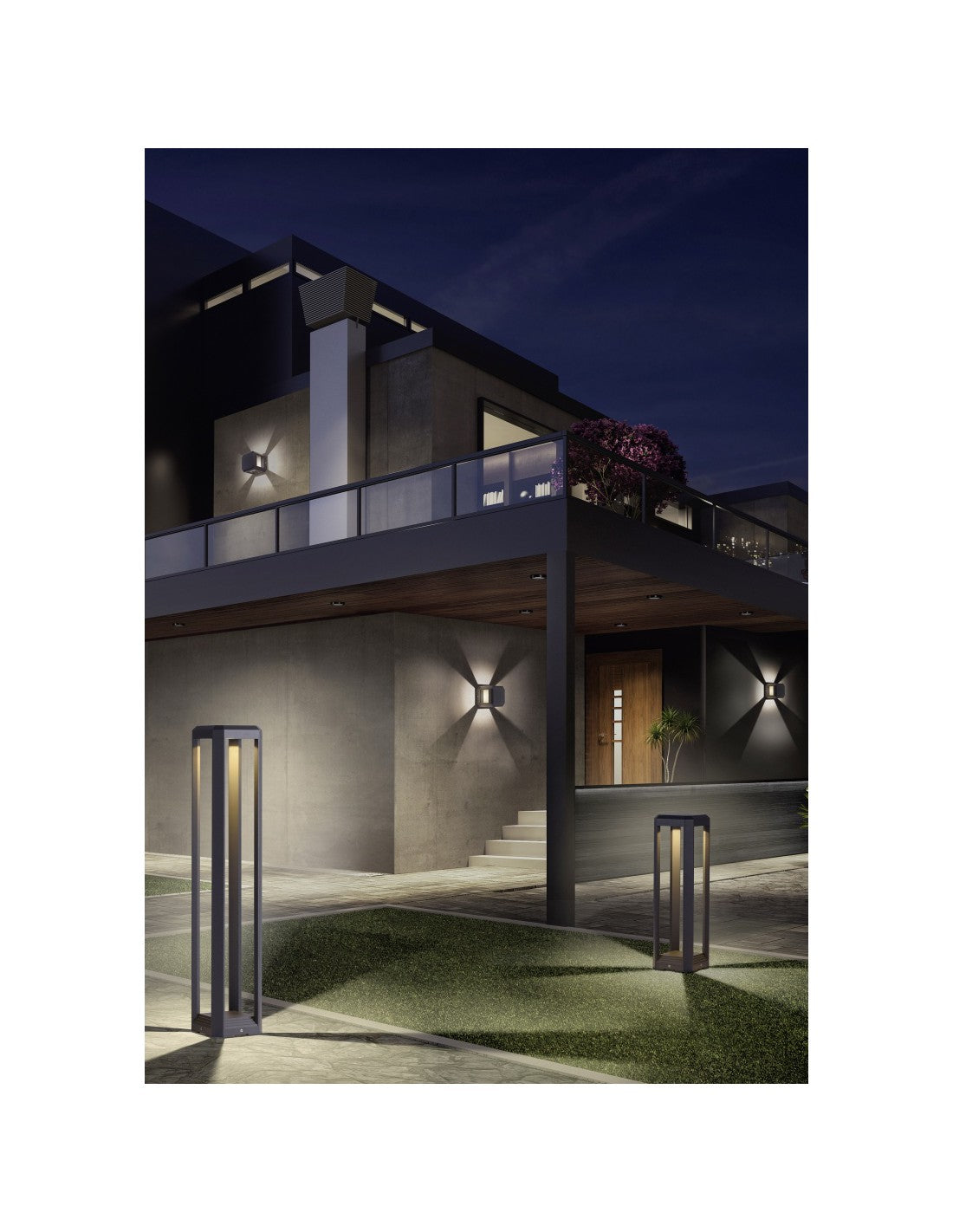 Applique Cube Led Extérieure Logone Anthracite IP65 Trio Éclairage