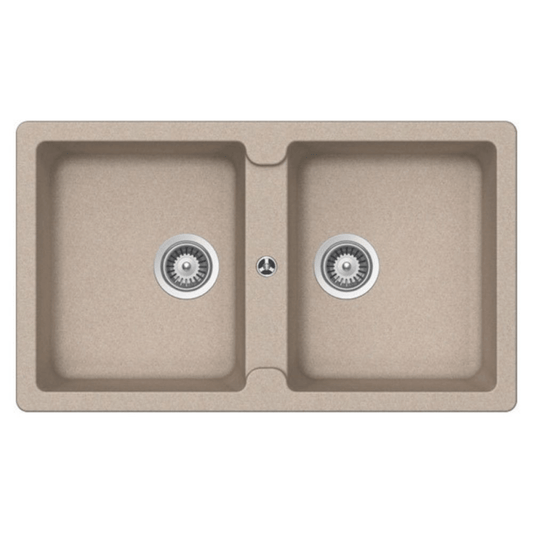 Samet Évier 86x50 Granitovero862v 2 bacs avoine