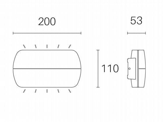 Applique 5W+5W LED 4000K ligne d'oreiller blanche