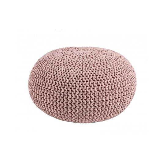 Pouf d'ameublement tressé rose design 80 cm