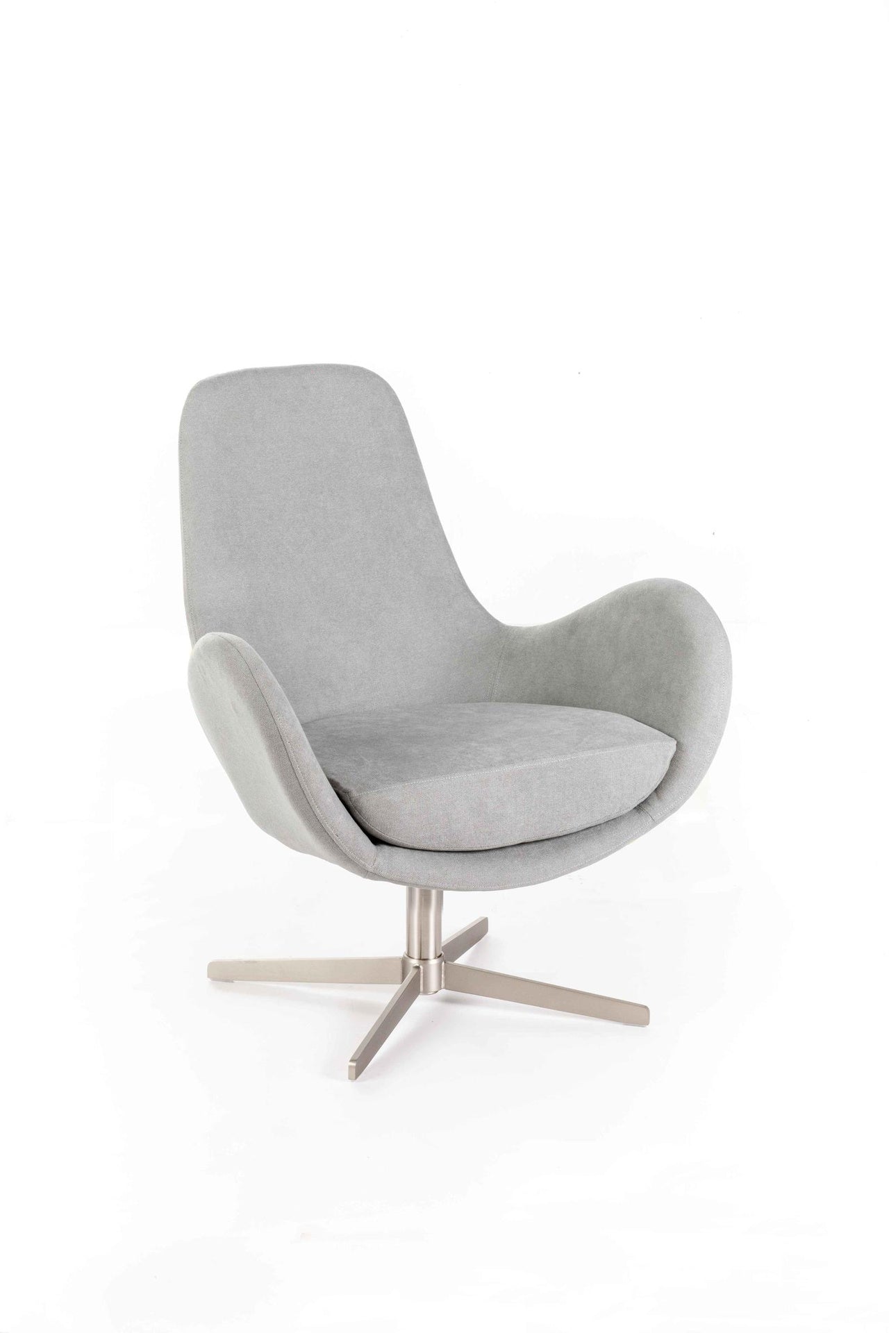 Fauteuil pivotant gris clair 64 cm x 72 cm H. 42 cm