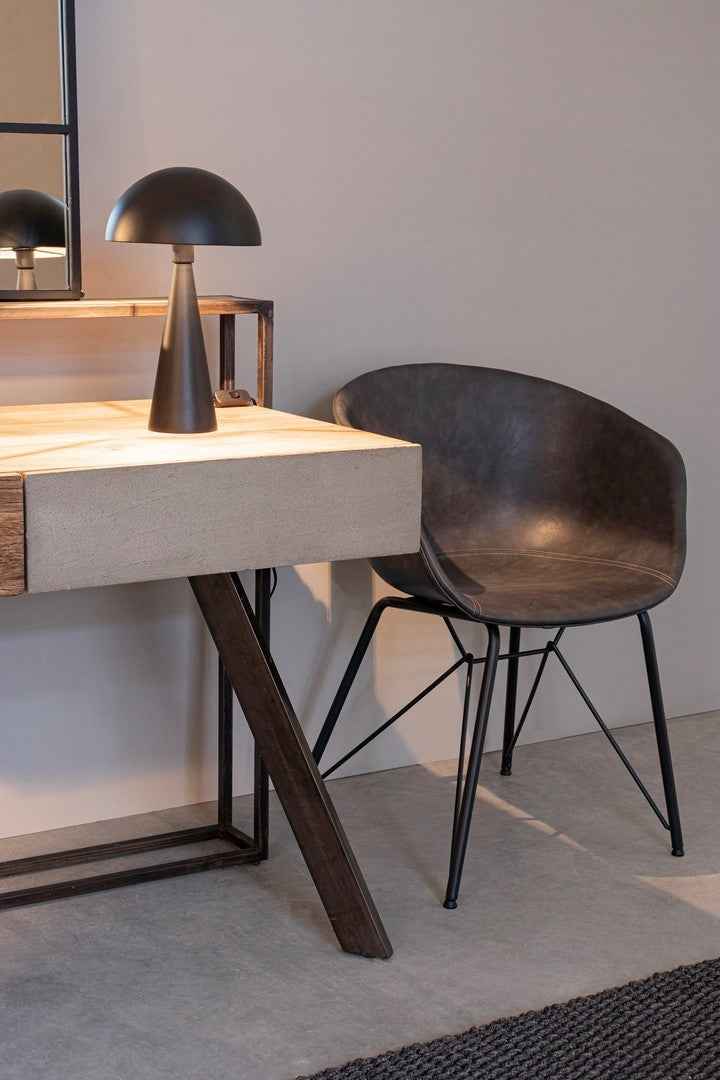 Chaise vintage en éco-cuir anthracite Warhol