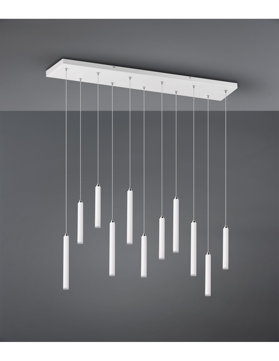 Suspension Tubulaire Moderne 11 Tubes LED Blancs L115 cm Trio Lighting