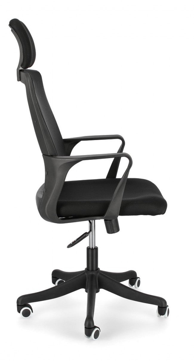 Chaise de bureau Laurent noire avec accoudoirs