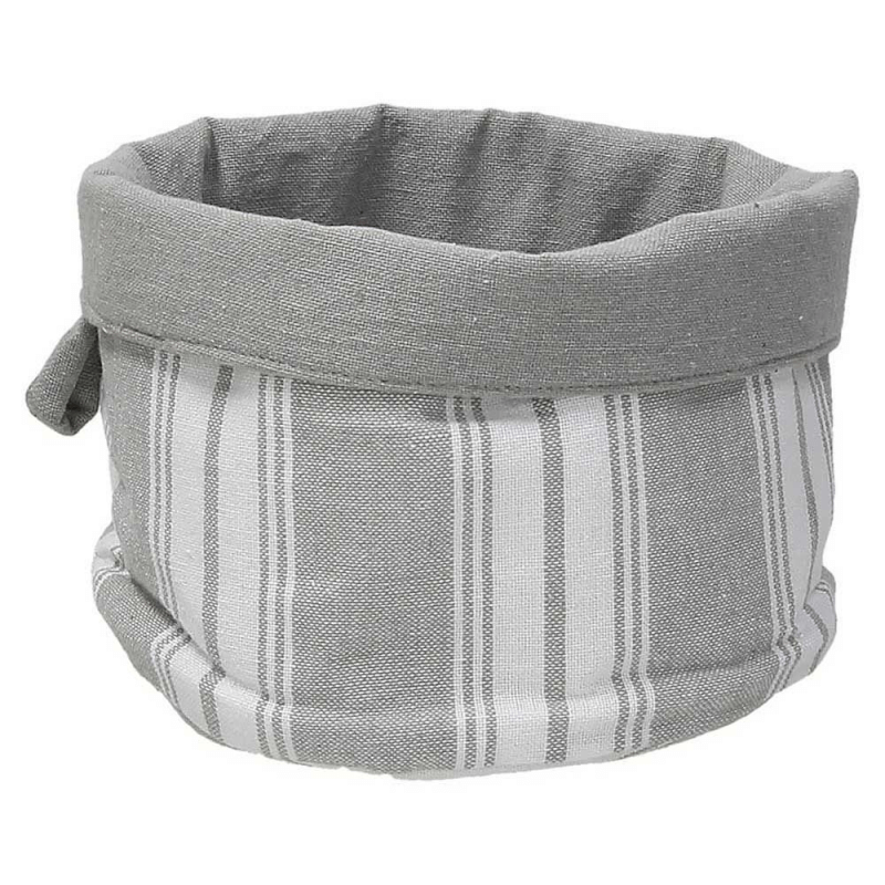 Corbeille à Pain Ronde Grise en Coton Gris