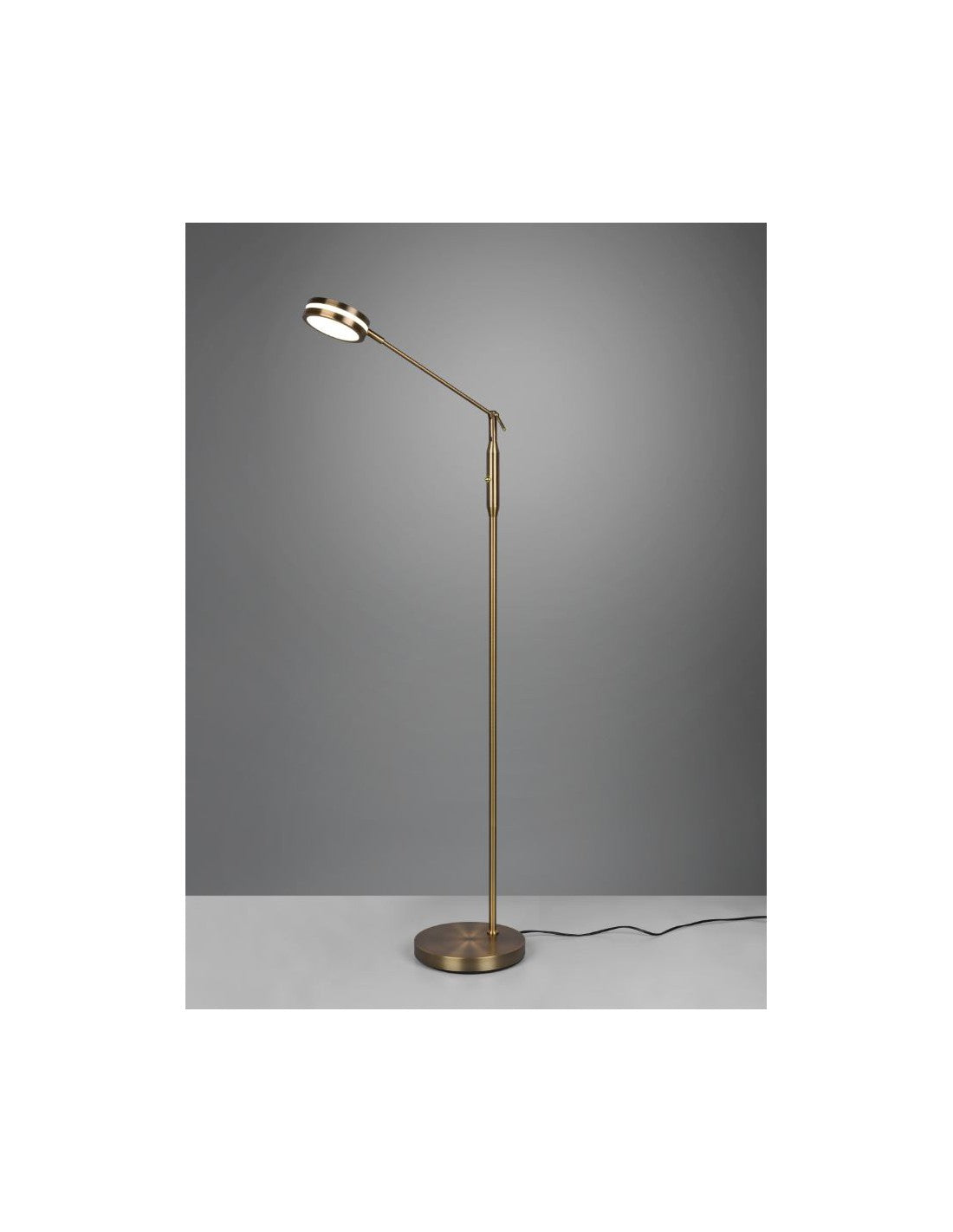 Lampadaire Led Tactile Disque Ajustable Franklin Laiton Vieilli Trio Éclairage
