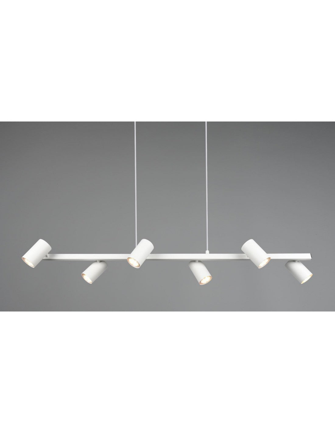 Lustre Blanc 6 Spots GU10 Cylindriques Ajustables Marley Trio Lighting