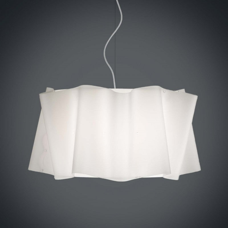 Lustre suspension FOLIO, abat-jour blanc, diamètre 60x h37 cm