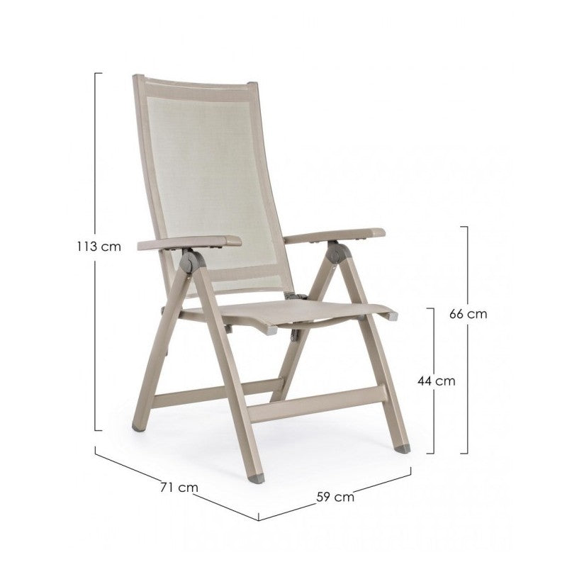 Tortora VICTOR fauteuil inclinable d'extérieur 59x71x h113 cm