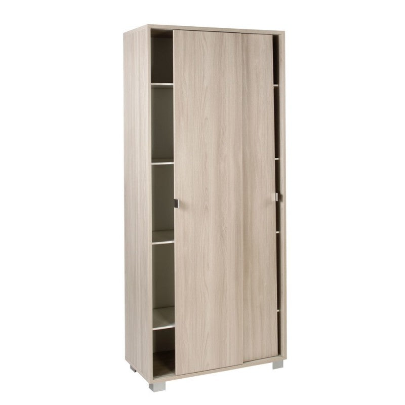 Armoire polyvalente à deux portes coulissantes avec étagères Light Olmo 82x41x h190 cm