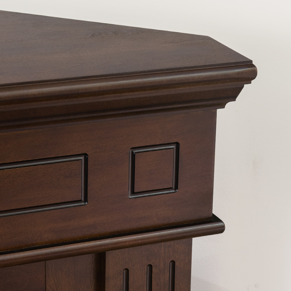 Cheminée au bioéthanol au sol d'angle biocheminée FORD Marron L110 x P63 x H102