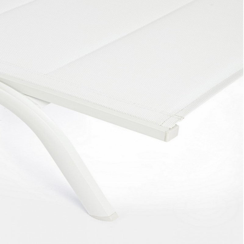 Bain de soleil Cleopas en aluminium blanc-blanc avec roulettes