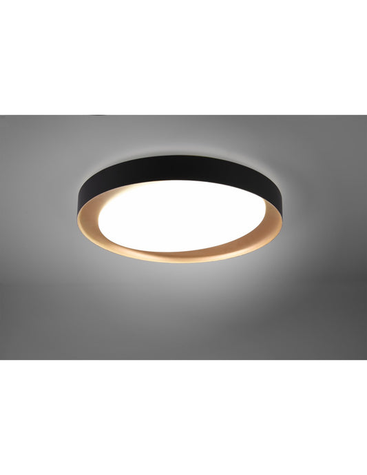 Plafonnier Zeta LED Dimmable Ø48 cm Noir Et Doré Trio Lighting
