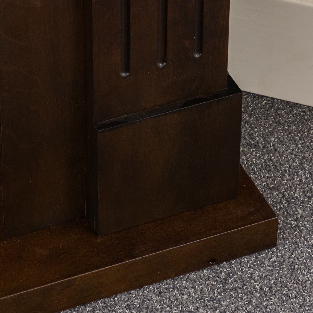 Cheminée au bioéthanol au sol d'angle biocheminée FORD Marron L110 x P63 x H102