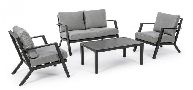 Ensemble de salon de jardin anthracite 4 pièces YK13