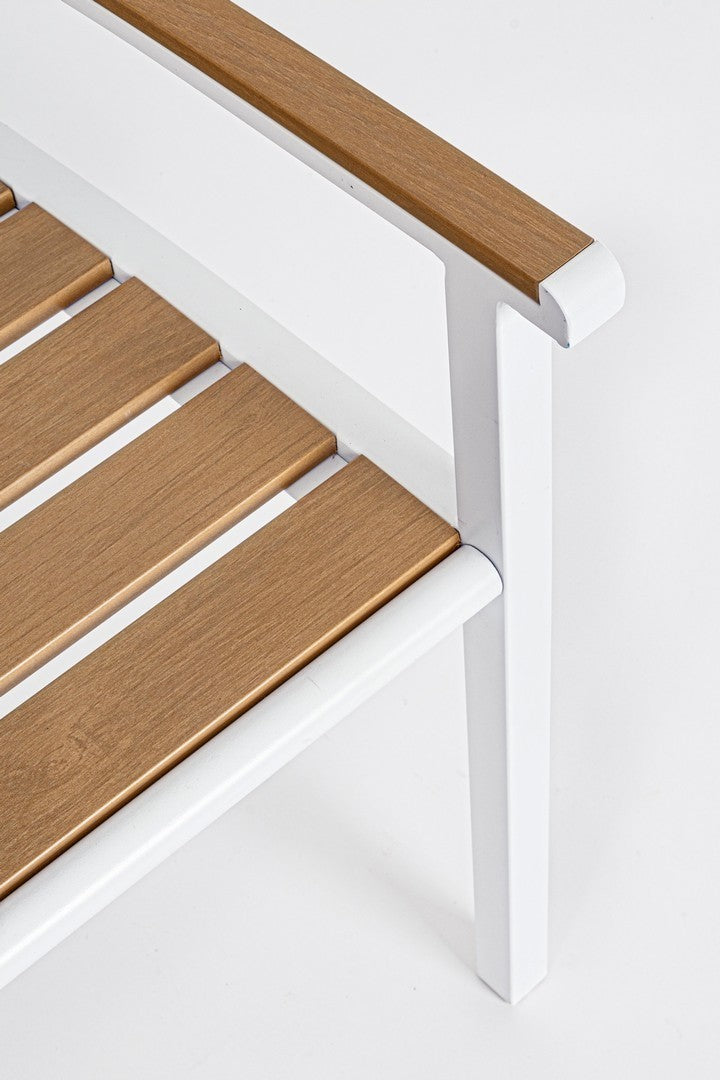 Banc salon de jardin blanc Isak